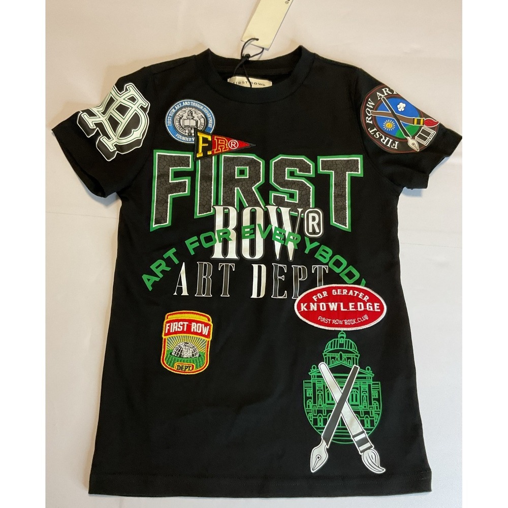 First Row Grade School Patch Graphic Tee Boys‎ Size Small - NEW w/ TAGS